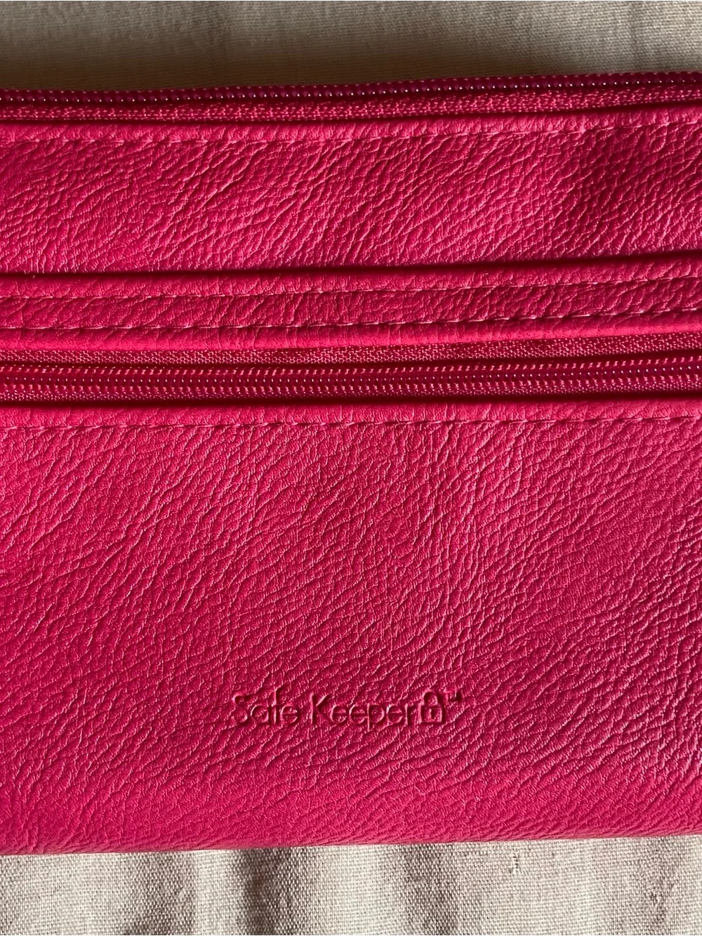 Hot Pink Faux Leather Wallet with Detachable Strap